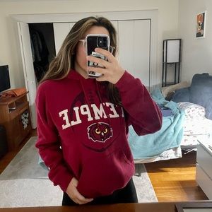 Red Unisex Temple University Hoodie